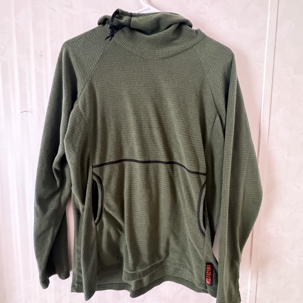Women’s Melanzana MicroGrid Hoodie Size Large Dark Green